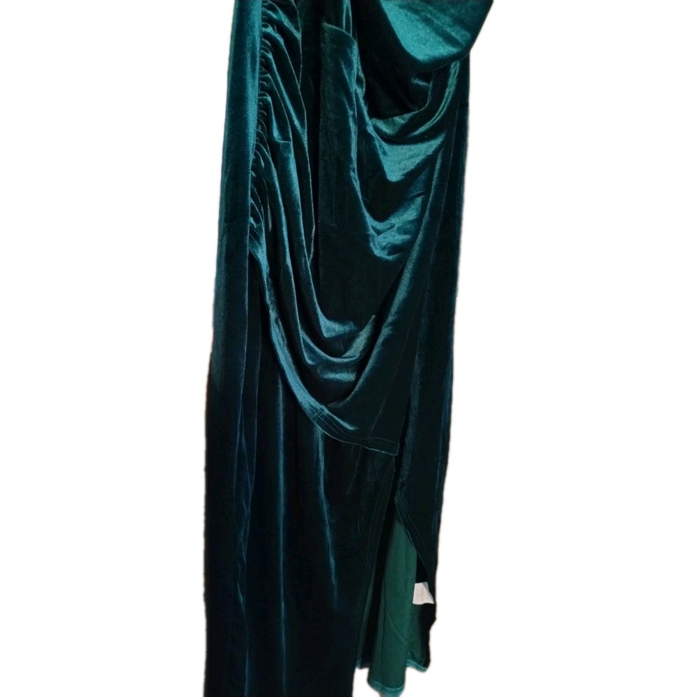 SHEIN Plus Size Green Velvet Cowl Neck Maxi Dress Sleeveless Party Christmas 4XL - Picture 2 of 5